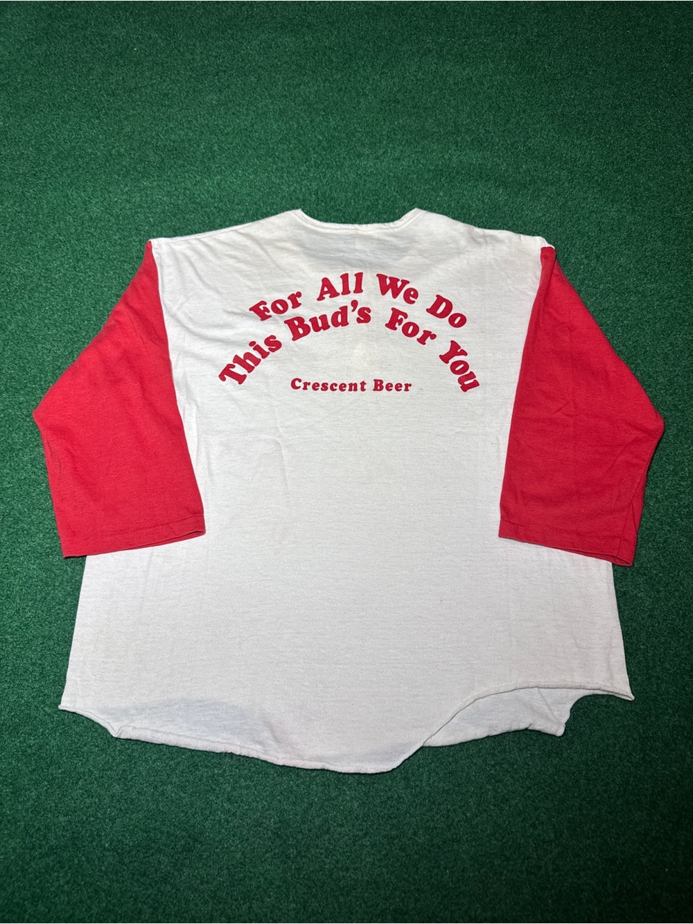 Vintage 70s 80s Budweiser Henley Shirt, Beer Bar Americana Made in USA Canada